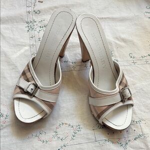 Vintage Burberry Nova Check Mules